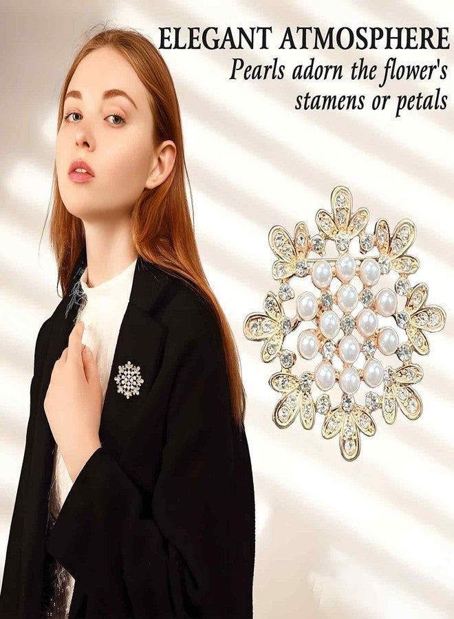 Waaqkid 4 PCS Crystal Pearl Brooches for Women, Broches para Ropa de Mujer, Brooch Pins for DIY Wedding Party - Image 4